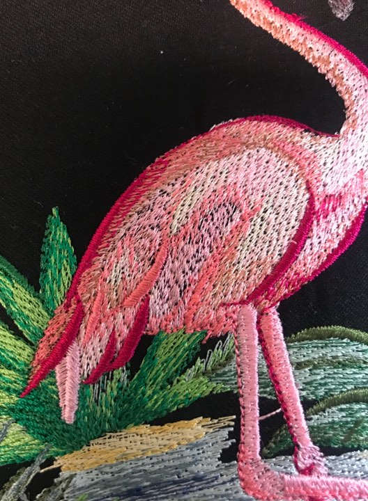 Flamingo Stickdatei korrigiert