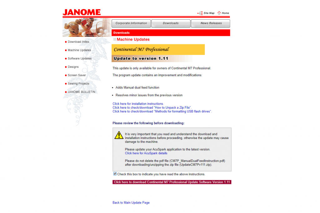 Janome M7 Update (1)