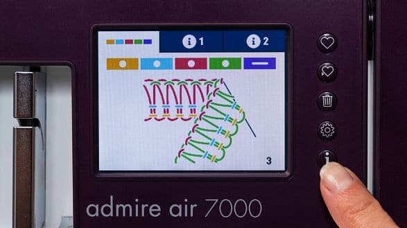 Pfaff Admire Air 7000 Display
