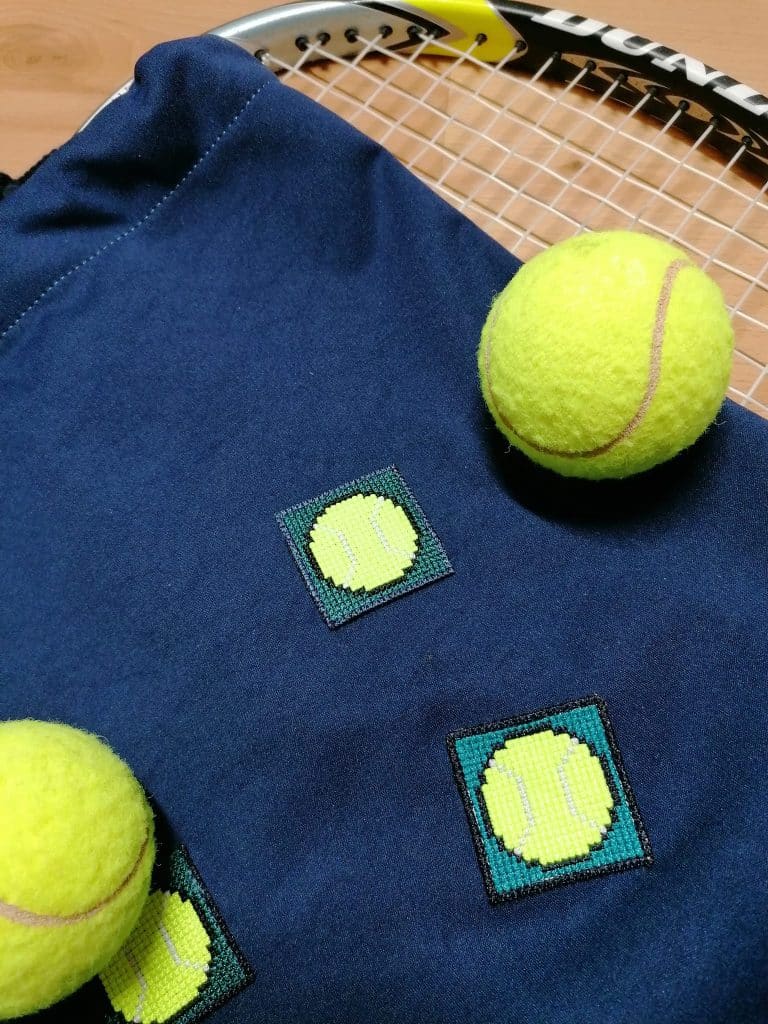 Stickmuster Tennisball Pixel