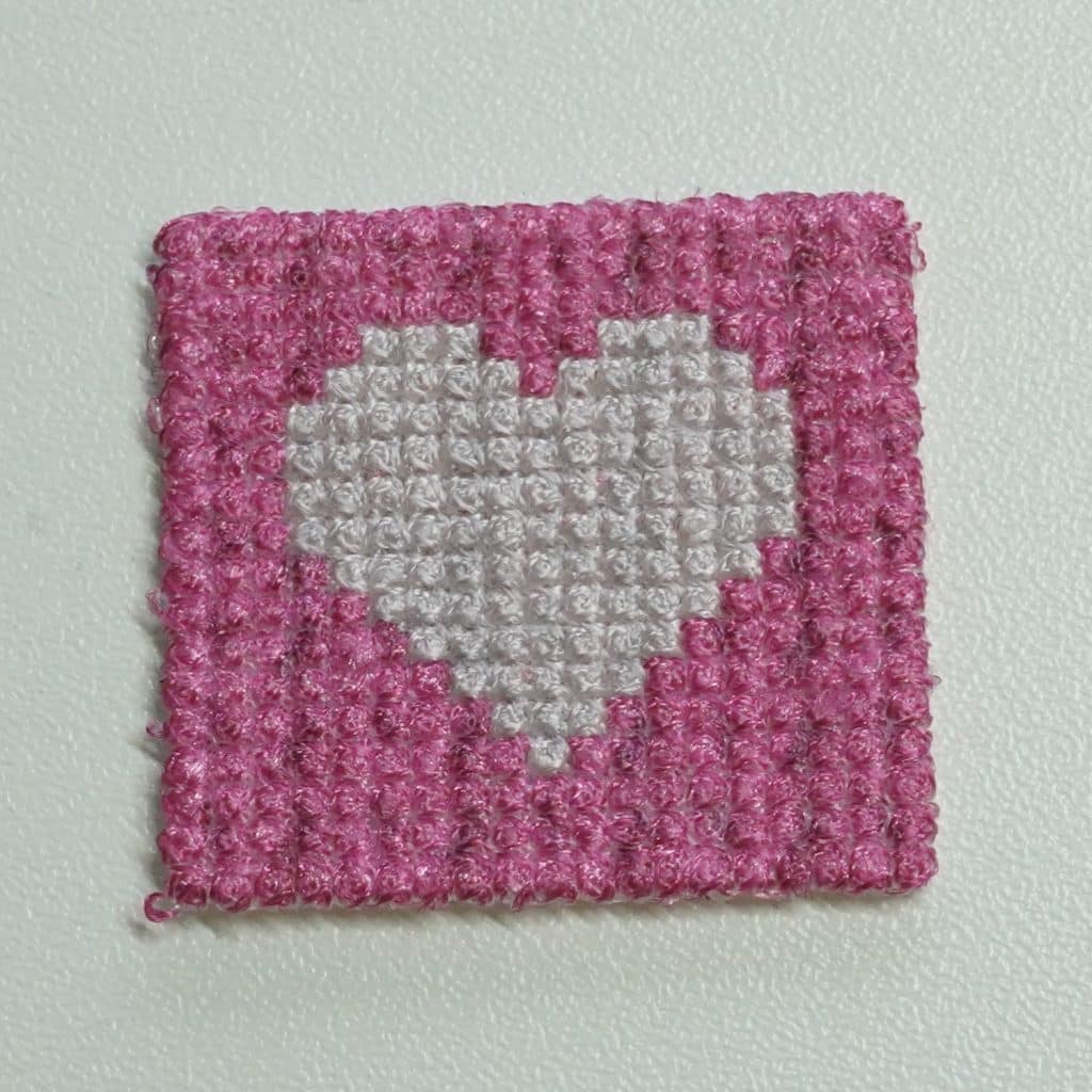 Herz pink Pixel Stickmuster
